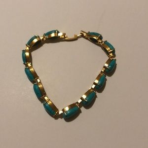 Gold filled turquoise tear drop bracelet